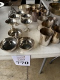 LOT CONSISTING OF SILVER COLORED SERVING WARE