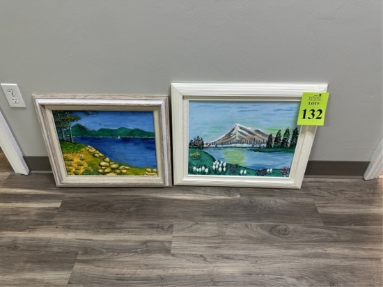 FRAMED ART OF LAKES ON CANVAS