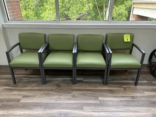 WAITING ROOM ARMCHAIRS WITH GREEN UPHOLSTERY