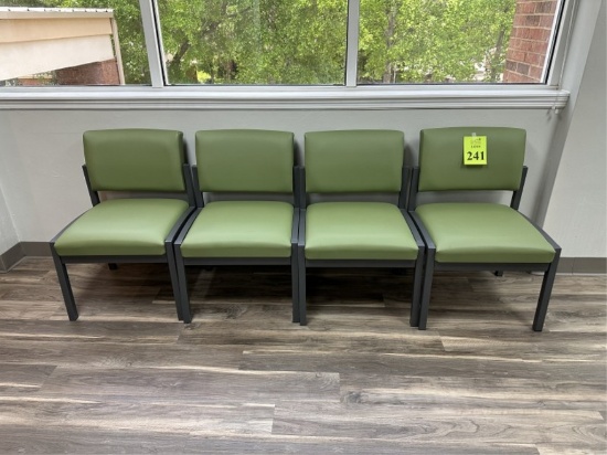 WAITING ROOM CHAIRS WITH GREEN UPHOLSTERY