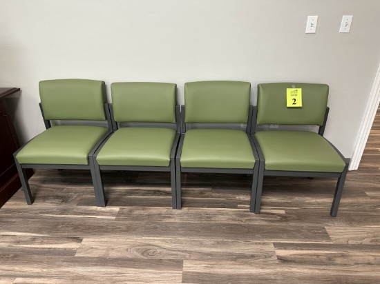WAITING ROOM CHAIRS WITH GREEN UPHOLSTERY