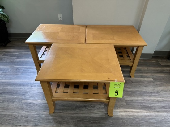 28" X 23" WOOD SIDE TABLES
