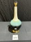 LAMP BASE WHITE & AQUA CERAMIC