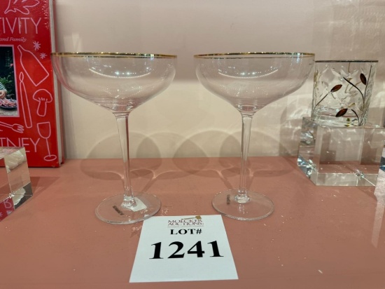 ZODAX MARTINI GLASS WITH GOLD RIM