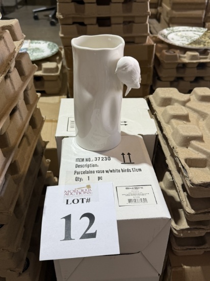 SHISHI PORCELAIN VASE WITH WHITE BIRDS