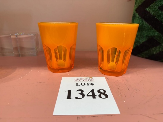 SET OF (2) MARIO LUCA GIUSTI DOUBLE FACE TUMBLERS