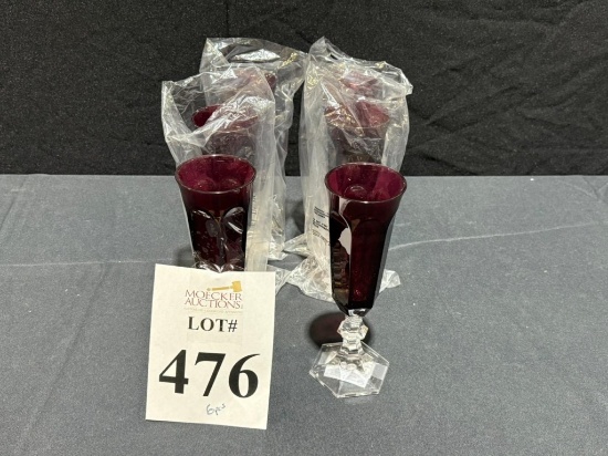 MARIO LUCA GIUSTI SYNTHETIC CRYSTAL FLUTE GLASSES