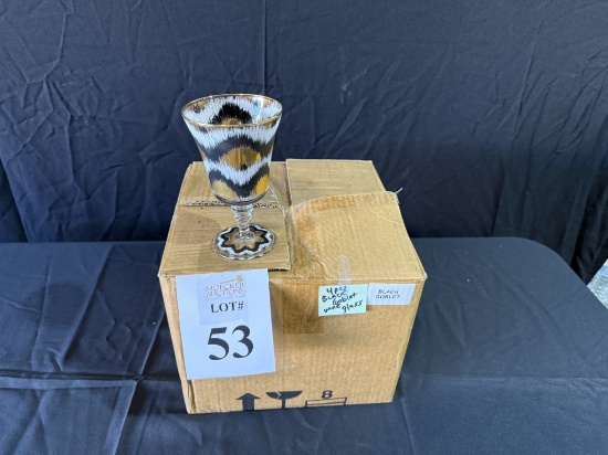 IKAT GOLD BLACK WINE GLASSES