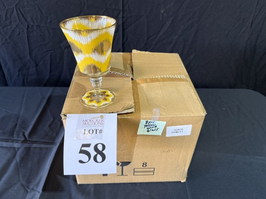 IKAT GOLD YELLOW WINE GLASSES