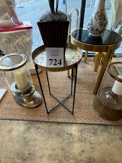 MAP ACCENT TABLE - ANTIQUE BRASS