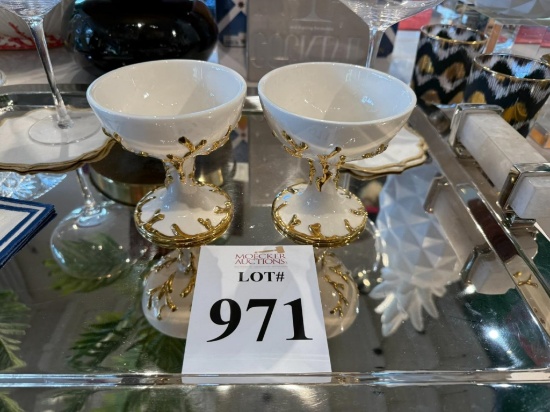 LES OTTOMAN GOLD AND WHITE CERAMIC CUP 24K GOLD