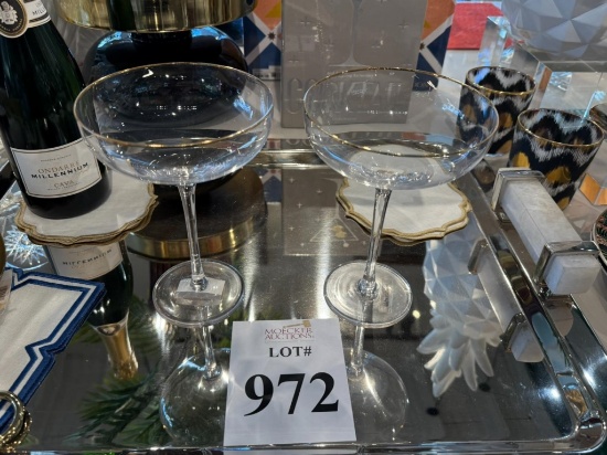MARTINI GLASSES WITH GOLD RIM