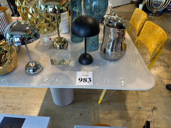 ROBERTA SCHILLING GLASS TOP DINING TABLE
