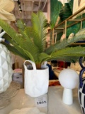 CANVAS PLANTER POT WITH FAUX PLANT