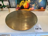 PLATE ON BASE AGED GOLD