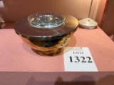 SILVER PLATED CAVIER SERVER WITH GLASS INSERTS