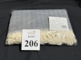 ANAYA NAVY BLUE TURKISH COTTON HERRINGBONE THROW