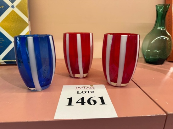 ZAFFERANO GESSATO TUMBLER GLASSES (RED) (BLUE)