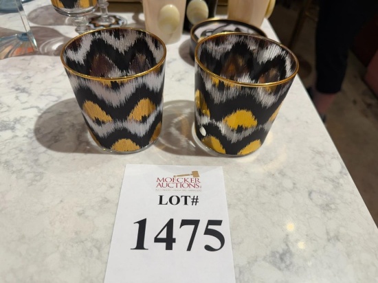 IKAT GOLD BLACK WATER GLASSES