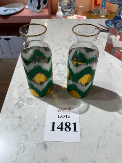 IKAT GREEN GOLD JUGS