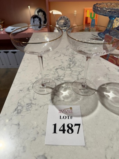 ZODAX MARTINI GLASS WITH GOLD RIM