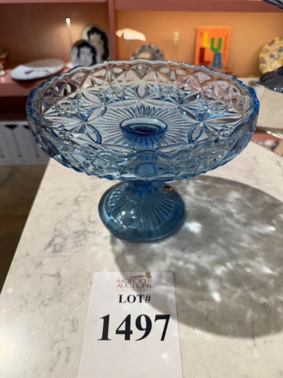 ALL'ORIGINE GLASS CAKE SERVING STAND (BLUE)