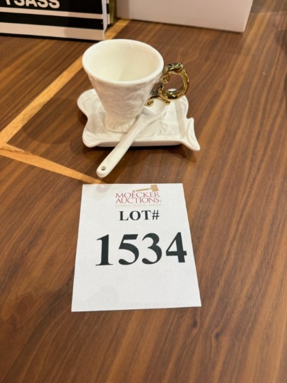 SELETTI I WARES COFFEE CUP WITH SAUCER AND SPOON