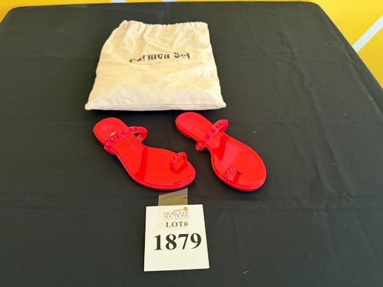 CARMEN SOL RED JELLY FLAT SANDALS SIZE 6