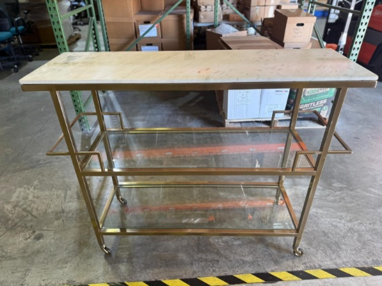 ZODAX CONSOLE TABLE ON WHEELS