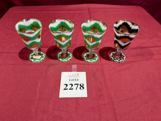 IKAT GOLD WINE GLASSES