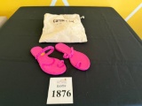 CARMEN SOL FUCHSIA JELLY FLAT SANDALS SIZE 6