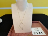 LETTER R NECKLACE, DIPPED IN 24KT GOLD