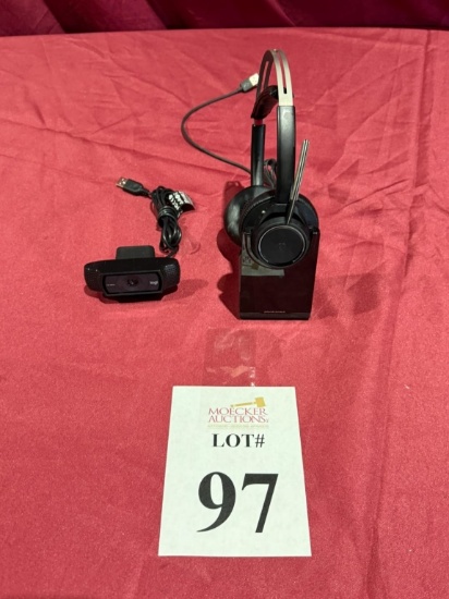 LOT CONSISTING OF PLANTRONICS HEADSET AND WEBCAM