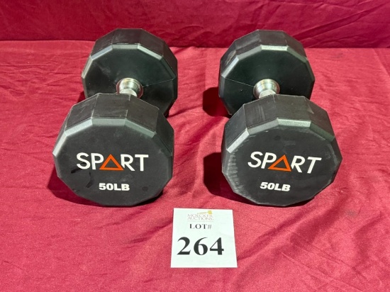SPART BRAND HEX DUMBBELLS 50 LB.