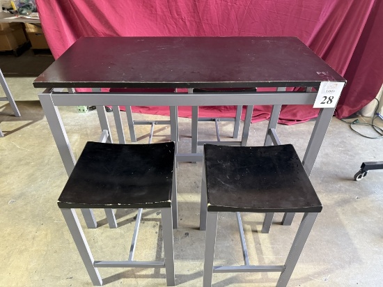 COASTER FINE FURNITURE TABLE WITH 4 BAR STOOLS