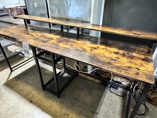 COMPUTER DESK WITH TOP SHELF