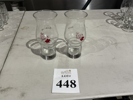 SET OF (2) KAPOK TREE HURRICANE GLASSES