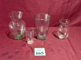 LOT CONSISTING OF ASSORTED GLASS VASES
