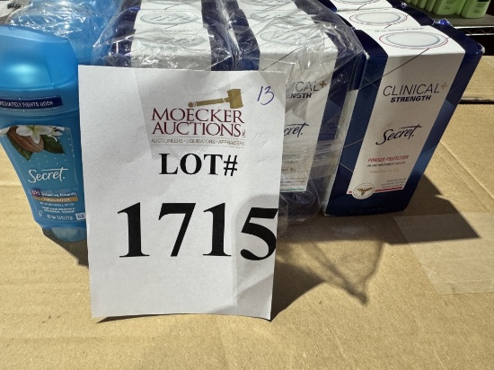 LOT CONSISTING OF (13) SECRET DEODORANT