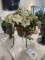 FAUX POTTED PLANT WITH BRASS STAND