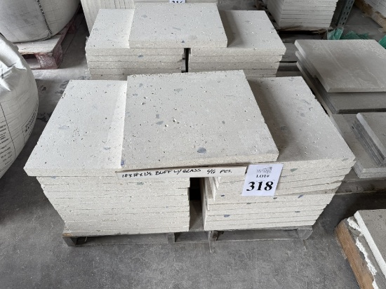 LOT CONSISTING OF SHELL STONE TILES WITH GLASS