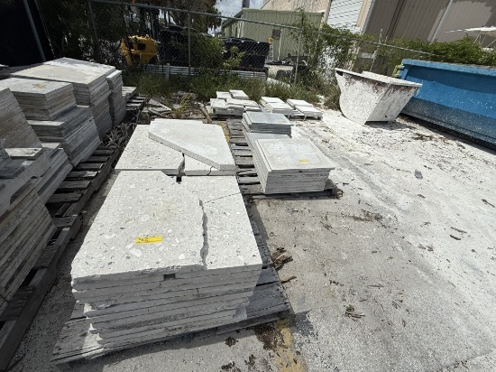 LOT CONSISTING OF ASSORTED SIZE SHELL STONE TILES