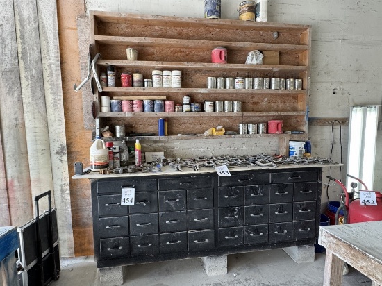WORK SHOP CABINET WITH CONTENTS OF DRAWERS