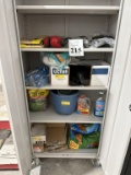 CONTENTS OF METAL STORAGE CABINET