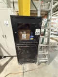 METAL STORAGE CABINET ON CASTERS