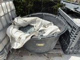 PLASTIC TUB FULL OF GLASS ROCK