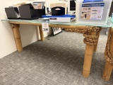 BAMBOO TABLE WITH GLASS TOP