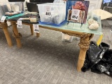 BAMBOO TABLE WITH GLASS TOP