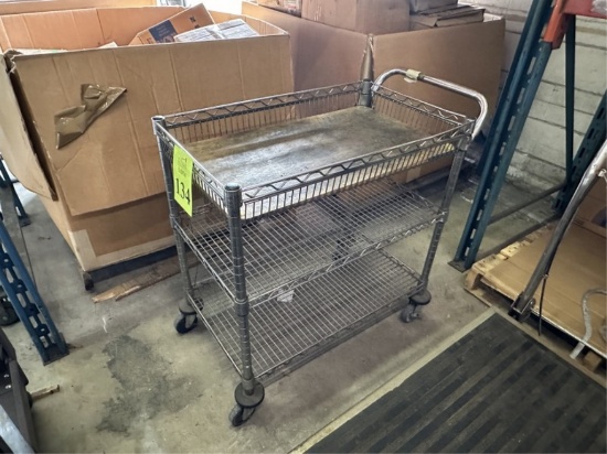 METAL UTILITY CART ON CASTERS