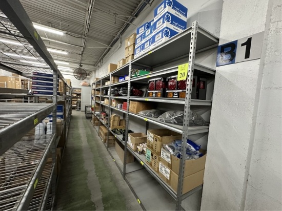 CONTENTS OF (5) SHELVING UNITS